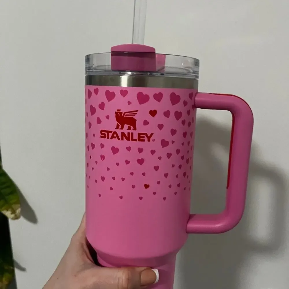 Stanley Valentine's Pink Sweet Hearts Tumbler 40oz Water Bottle - Picture 2 of 5